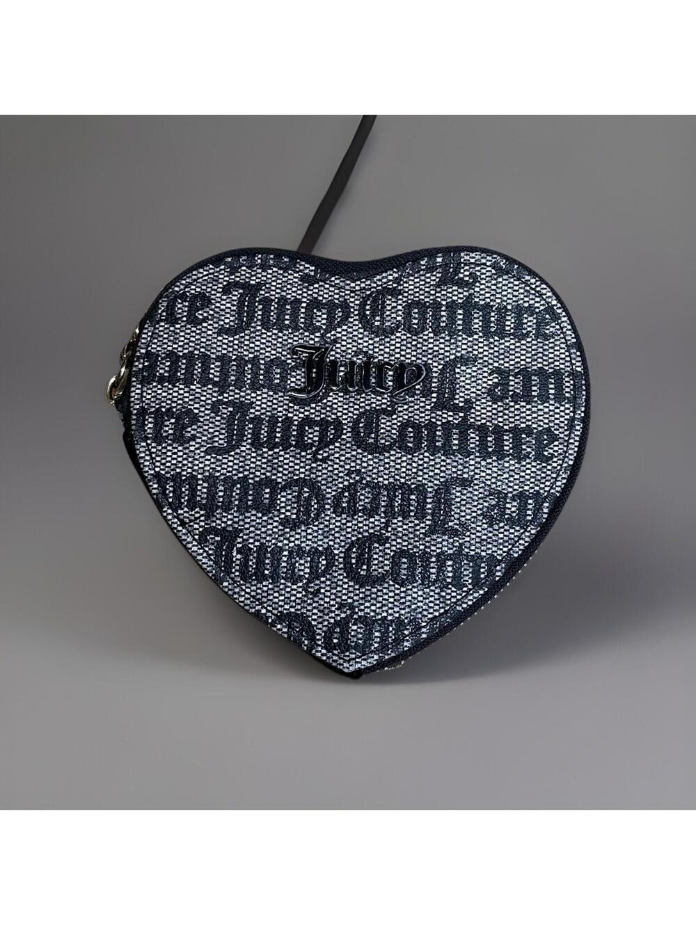Juicy Couture Heart Shaped Purse Charm Keychain Wristlet.